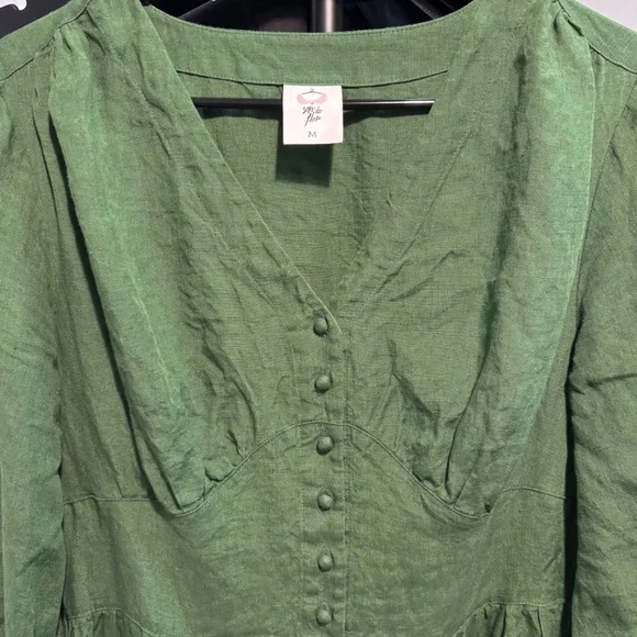 New Son De Flor Long-Sleeved Diane Dress in Emerald Green - Picture 7 of 7